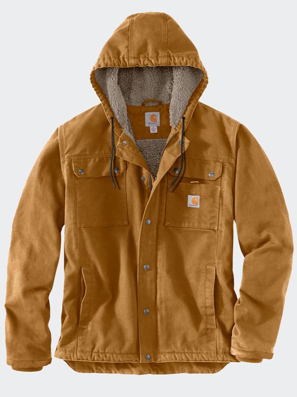 Buy Product : Carhartt Workwear Men's Bartlett Relaxed Fit Washed Duck  Sherpa-Lined Utility Jacket in Carhartt Brown